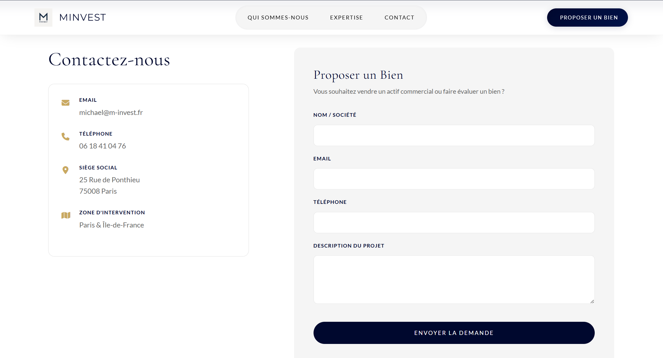 Formulaire de contact